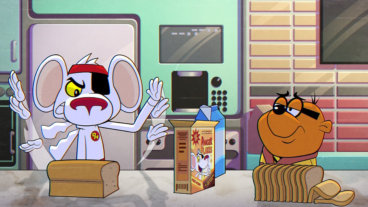 [23/12/2025] Danger Mouse hält sich optisch wunderbar nah an die Trickfilm-Vorlage.