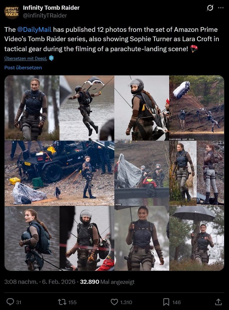 [07/02/2026] Tomb-Raider-Serie: Erste Set-Fotos zeigen neue Lara Croft (2)