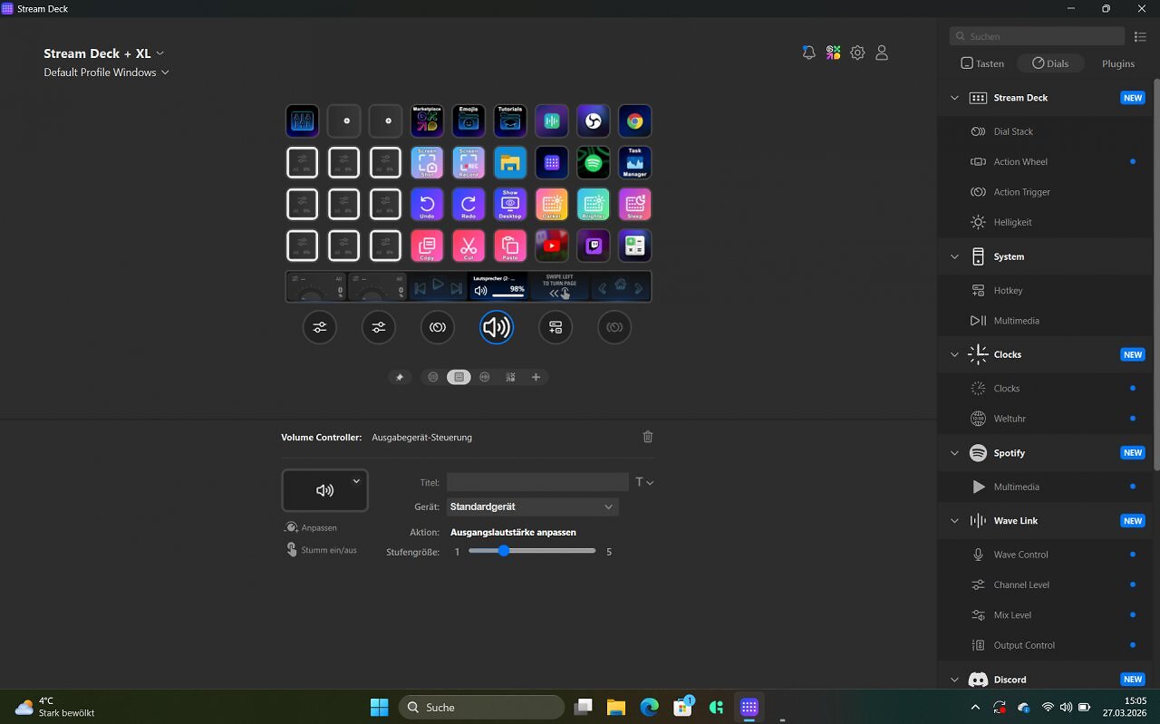 [27/03/2026] In der Software zum Stream Deck kann man bequem alles konfigurieren. Es stehen auch zahlreiche Plug-Ins zum Download bereit.