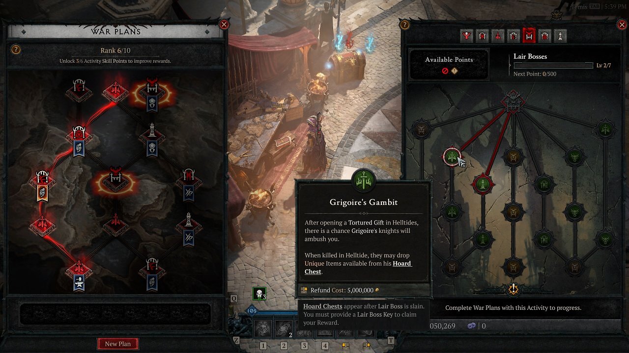 Die neuen Kriegspläne-Menüs in Lord of Hatred.