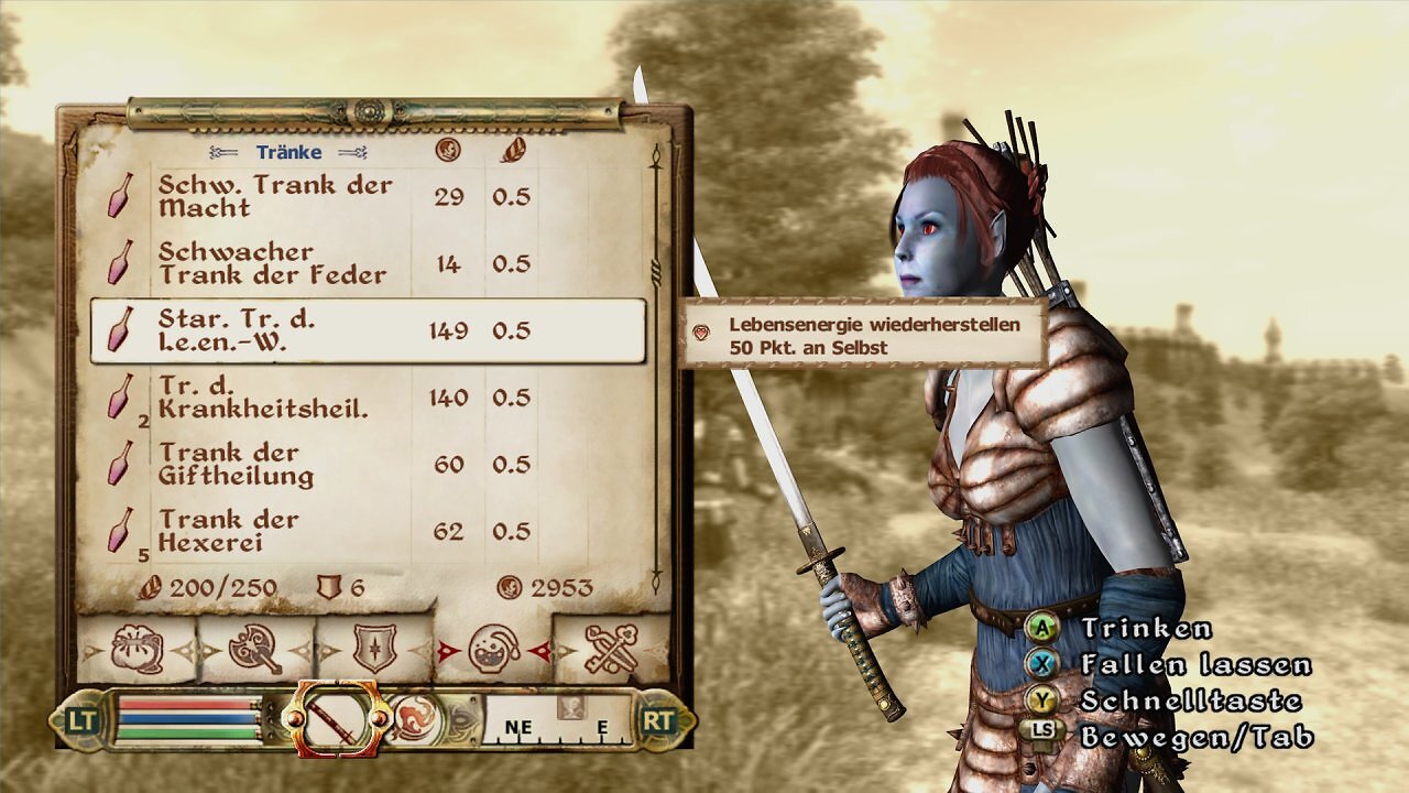 Inventarbildschirm aus The Elder Scrolls 4: Oblivion