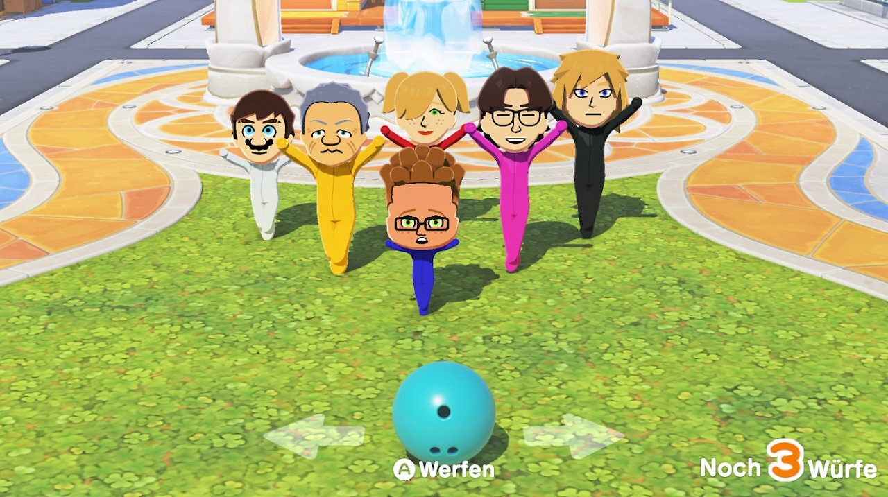 [15/04/2026] Manchmal wollen Miis mit euch Spiele spielen. Hier zum Beispiel eine verrückte Form von Mii-Bowling.