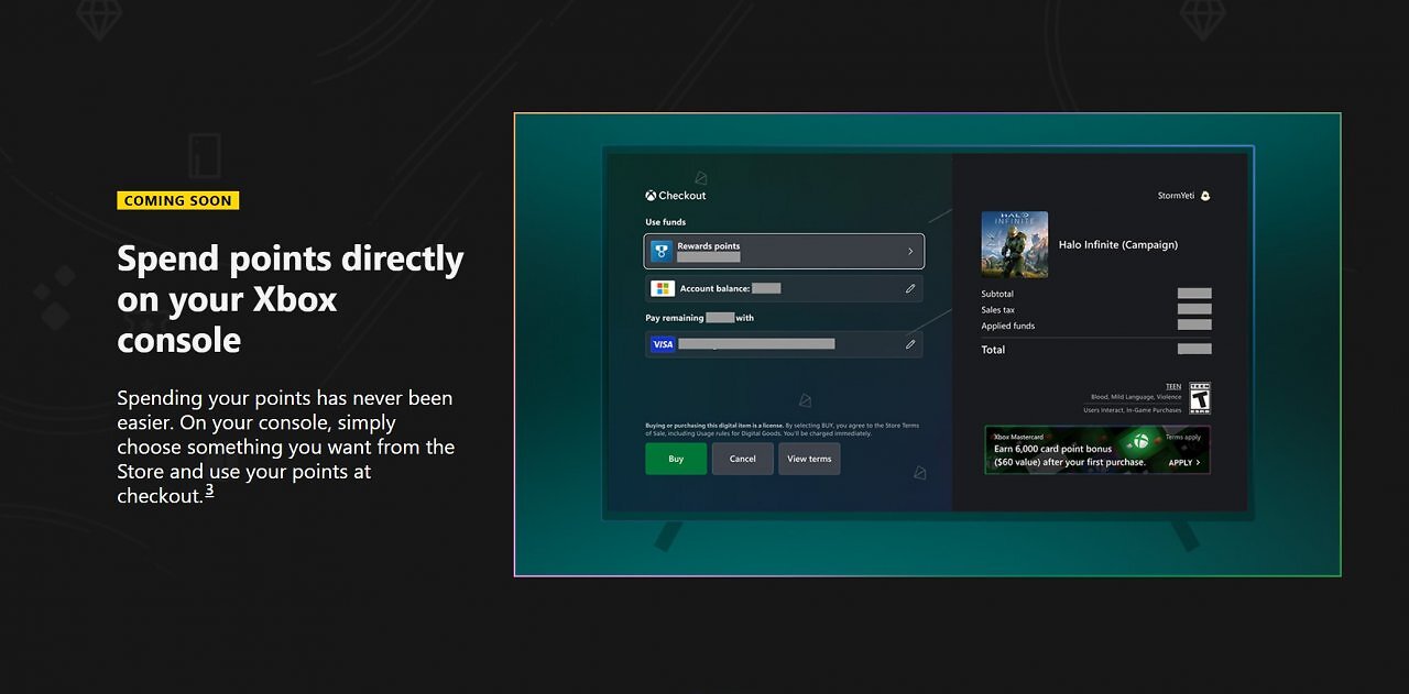 [21/04/2026] Ein Screenshot der US-Webseite zum neuen Einlösen von Punkten auf der Xbox.