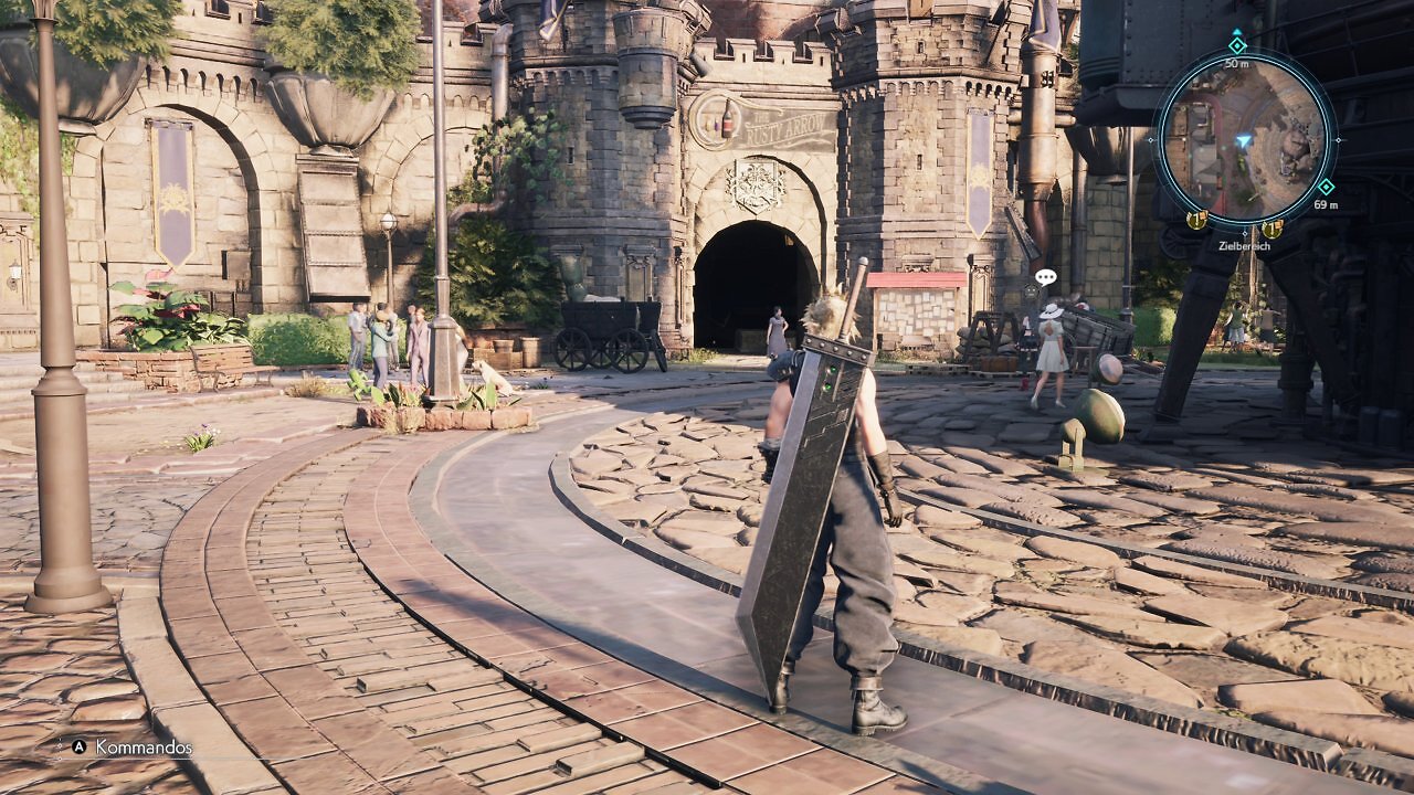 [21/05/2026] In der Stadt Kalm fallen weniger schöne Texturen, reduzierte Details und die nicht vorhandenen Animationen von entfernten NPCs besonders auf.
