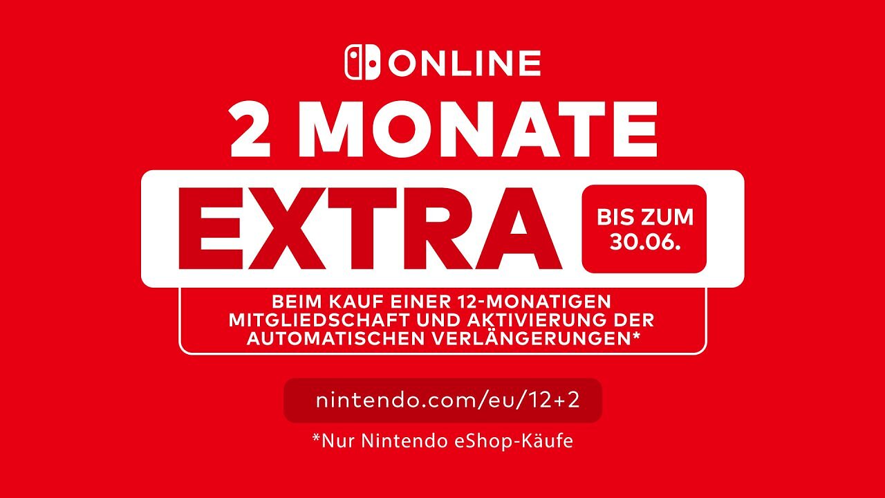 Holt euch eine beliebige 12-monatige Nintendo Switch Online-Mitgliedschaft, aktiviert die automatische Verlängerung und erhaltet so zwei Gratis Monate on top.