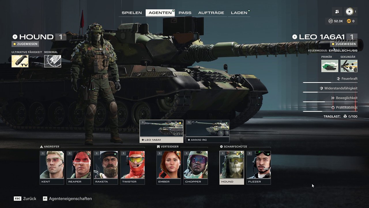 [05/06/2026] World of Tanks HEAT: Aktuell habt ihr die Wahl zwischen acht Agenten mit jeweils zwei verschiedenen Panzern.