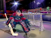 Selbst in der Disco wird Eishockey gespielt.