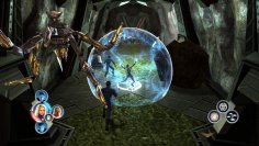 MÄCHTIG Gegen den geladenen Magnetball von „Invisible Woman“ haben die mechanischen Druiden keine Chance.