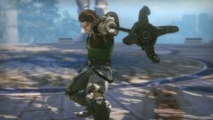 Bionic Commando: Nathan Spencers bionischer Arm in Nahaufnahme, oftmals das Letzte was eure Gegner sehen.