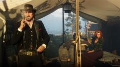 Dutch Van Der Linde in seinem Zelt in Red Dead Redemption 2.