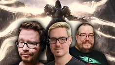 Unsere kurzsichtigen Beta-Tester für Diablo 4. Von links nach rechts: Felix, Chris und Matthias. Nicht im Bild: Domi. Der trägt nämlich keine Brille und durfte deshalb nicht mit aufs Motiv.