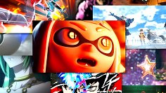 Eine Collage aus Screenshots der Kämpferankündigungen bei Super Smash Bros.