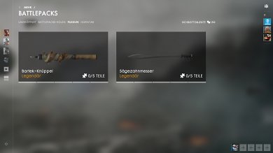 Battlefield 1: Diese mörderischen Nahkampfwaffen könnt ihr fürs Spiel freischalten, wenn ihr jeweils fünf Puzzleteile aus den Battlepacks zieht.