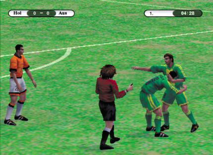 Der australische Spieler ist anscheinend nicht mit dem Platzverweis einverstanden.