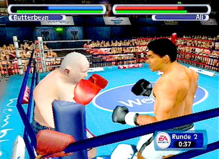 SCHWERGEWICHTE Der gr&ouml;&szlig;te Boxer aller Zeiten dr&auml;ngt den fetten Butterbean in die Seile.