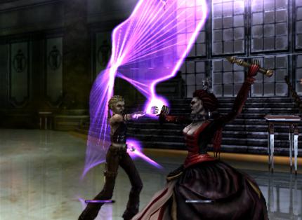 Im Ballsaal der Wraith tritt die Heldin gegen eine Gräfin an.