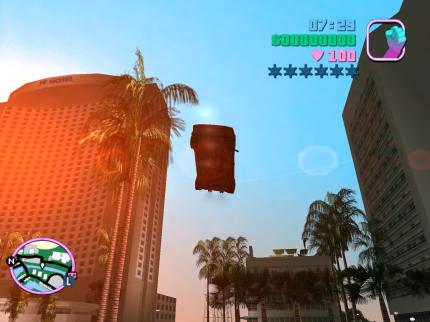 Fliegende Autos in GTA: Vice City.