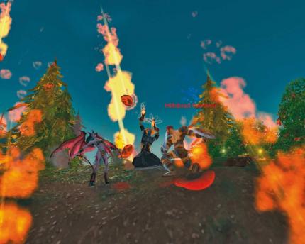 Die Wache rückt unserem Succubus auf den Leib, doch zum Glück besitzt unser Warlock seinen effektvollen 'Rain of Fire'-Zauber.&nbsp;