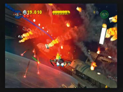 Ihr zerbr&ouml;selt mit dem kleinen Fighter gro&szlig;e Legobrocken.