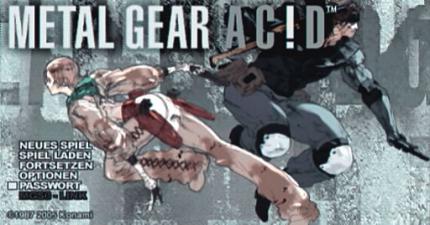 Bei Metal Gear Acid gelangen Sie direkt über das Hauptmenü in die Passwort-Sektion.
