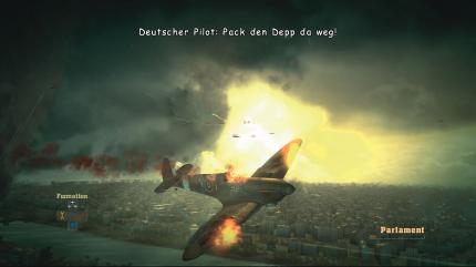 Am Horizont ziehen dunkle Wolken und deutsche Bomber auf.