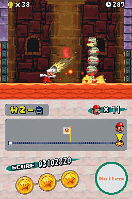 Pssst ...! Besiegt ihr diesen Boss als Mini-Mario, geht's in die geheime Welt. 
BILD: N-ZONE