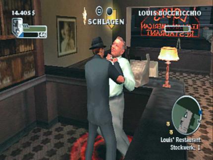 Wie auf der PS2 müssen Sie unwillige Ladeninhaber mit ein paar gut platzierten Schlägen 'überreden. 
BILD: PLAYZONE