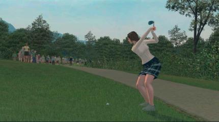 Dies ist nur ein Videospiel! Echte Golfspieler 
würden natürlich niemals auf ihr Publikum zielen.