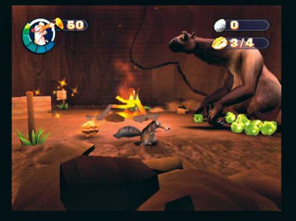 Scrat hampelt mit witzigen Animationen durch das Abenteuer. 
BILD: N-ZONE