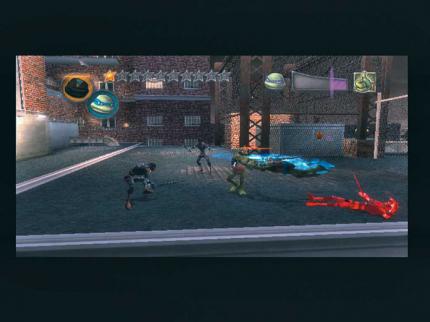 Gemeinsam treten die Turtles gegen eine nicht enden wollende Gegnerflut an. 
BILD: PLAYZONE