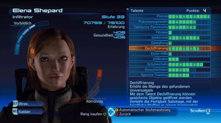 Bei einem Level-Up investieren Sie Punkte in einzelne Fähigkeiten.