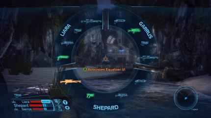Hier suchen Sie sich die Waffen für Shepard und seine Teamkameraden aus.