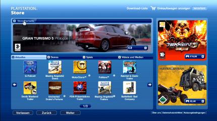 Im PlayStation-Store gibt es zusätzliche Spielinhalte, Download-Spiele, Trailer, Designs und vieles mehr.