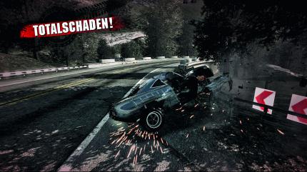 Mit voller Kraft gegen die Fahrbahnbegrenzung! In Burnout Paradise wurde das Risiko eines eigenen Totalausfalls deutlich erhöht.