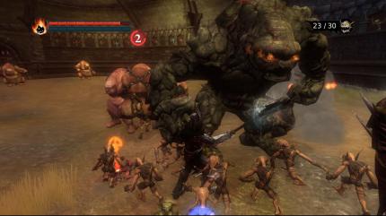 Xbox 360 - Overlord: Raising Hell - Im Verlies stehen zusätzliche Duelle mit neuen Monstern an.