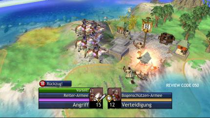 Das neue Civilization ist kriegerischer als die Vorgänger. Auf dem Bild sieht man die neue Rückzugs-Option.