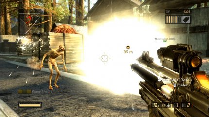 Resistance 2 Beta: Der sekundäre Feuermodus dieser Waffe lässt einen Energieball los, er langsam geradeaus fliegt und Blitze ausspuckt. Ballert ihr drauf, explodiert er. Naja, gut geklaut ist besser als schlecht erfunden.