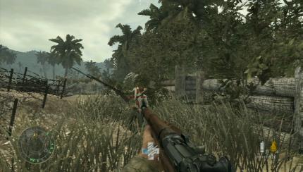 Call of Duty 5 - Wii - ÜBERRASCHUNG! Die japanischen Soldaten verstecken sich im hohen Gras oder klettern auf Bäume. (BILD: N-ZONE)