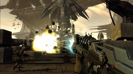 Resistance 2 (PS3) - Hackfleisch: Mit der verbesserten Bullseye Mk.II könnt ihr sogar einen Titanen in seine Einzelteile zerlegen. (BILD: play³)
