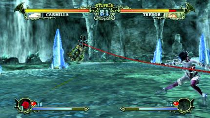 Castlevania Judgment - KOMM HER! Die überaus weibliche Carmilla kann Gegner aus der Ferne zu sich ziehen.