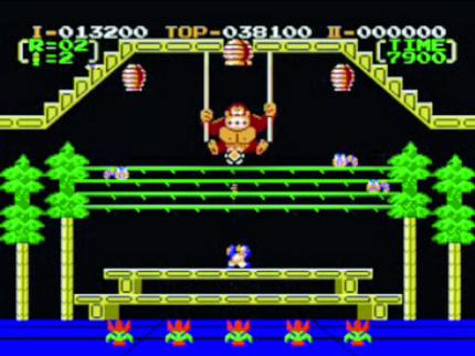 Schädlinge wegpusten in Donkey Kong 3