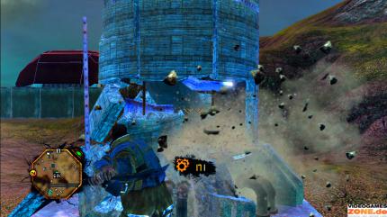 Red Faction Guerilla - Mit eurem Vorschlaghammer verarbeitet ihr selbst massiven Beton wie hier zu Bröseln.