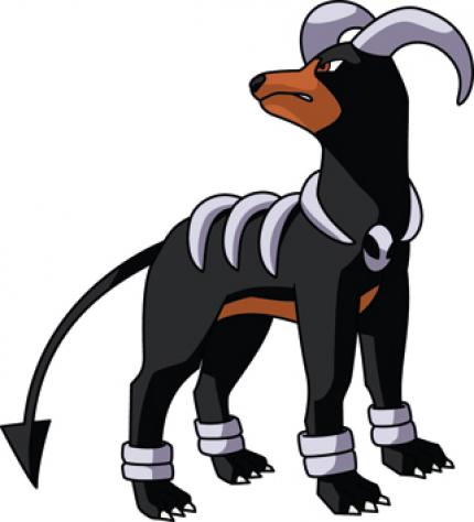 Hundemon, das Hades-Pokémon stellt einen Höllenhund dar.