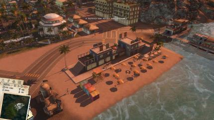 Mission 3: Nachdem die Touristen per Schiff auf unserer Insel angekommen sind (rechts), checken sie in den Hotels ein (hinten) und entspannen an der Strandanlage (vorne).