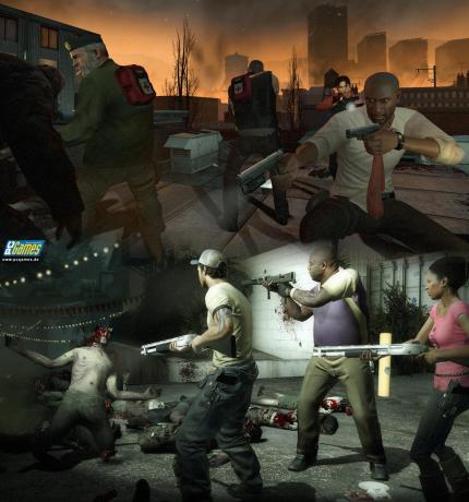 Helden im Bildervergleich: Oben mit dem ersten Teil, unten mit Left 4 Dead 2.
