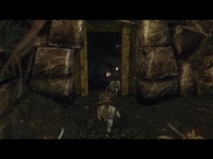 Sobald der Inquisitor das Tor öffnet, strömen Echsenmenschen aus dem Tempel und greifen an. Gut, dass eine Handvoll Ordenskrieger sich um die Biester kümmert.