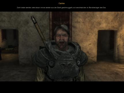 Carlos ist der Statthalter der Hafenstadt und vertritt die Grundwerte des Inquisitors. Vor allem die Banditen und die Artefakt-Diebstähle sind ihm ein Dorn im Auge.