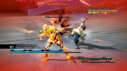Final Fantasy 13-Kampftipps: Schockierend - Der Schock stellt das zentrale Kampfelement dar. Nur durch Verbinden verschiedener Attacken versetzt ihr ein Ziel in den Schockzustand.