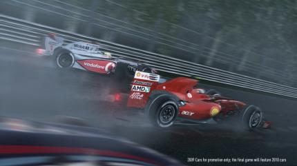 Im Regen: Die Regenrennen sind in F1 2010 ultrarealistisch. Fantastisch!