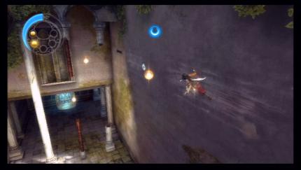 Prince of Persia: Die vergessene Zeit für Wii im Test - Mit voller Geschwindigkeit an Wänden entlang¬rennen gehört zu den leichtesten Übungen des artistisch veranlagten Blaubluts.